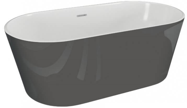 Polimat Uzo Freistehende Badewanne 160x80 cm oval zweifarbig 00437