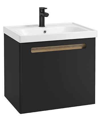 Defra Senso Kabinett 60x43x50 cm Unterschrank hängend schwarz 260-D-06004