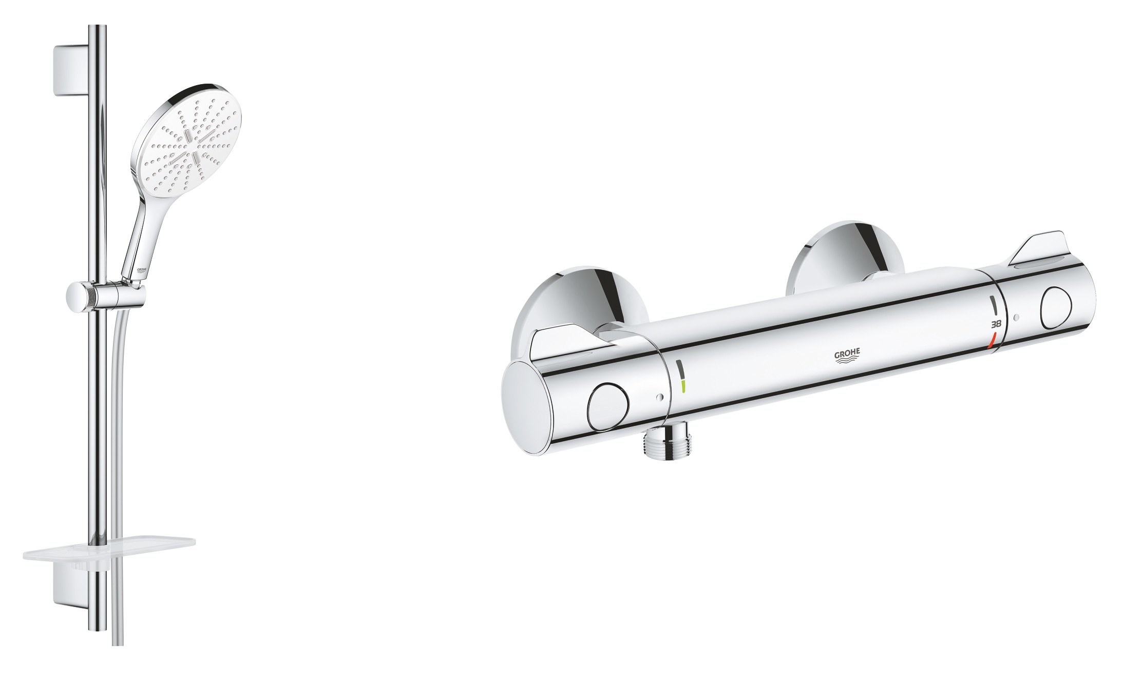 Set Duschset Grohe Vitalio SmartActive 26598000, Duschbatterie Grohe Grohtherm 800 34558000