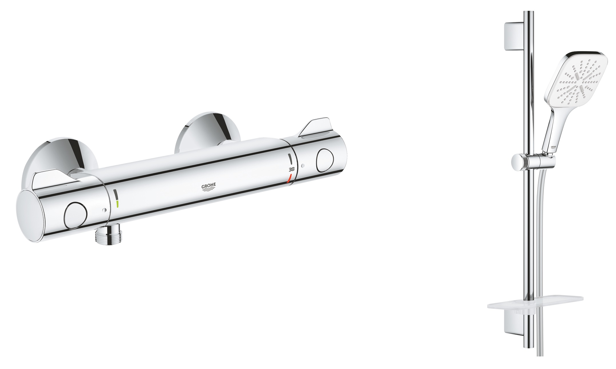 Set Duschset Grohe Vitalio SmartActive 26596000, Duschbatterie Grohe Grohtherm 800 34558000