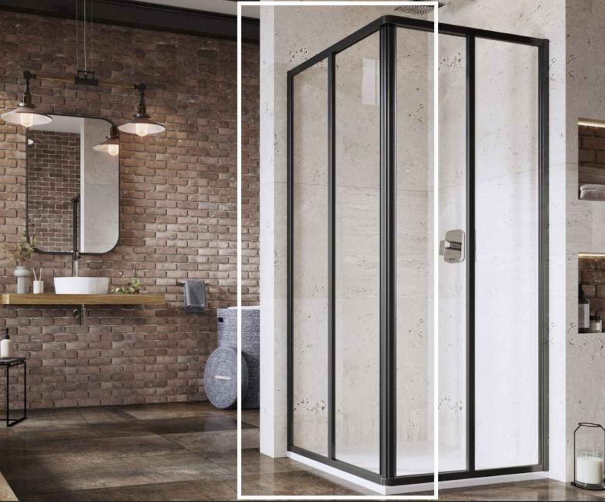 Ravak Supernova Duschtüren 75 cm Schiebe- schwarz Matte/durchsichtiges Glas 14V303O2Z1