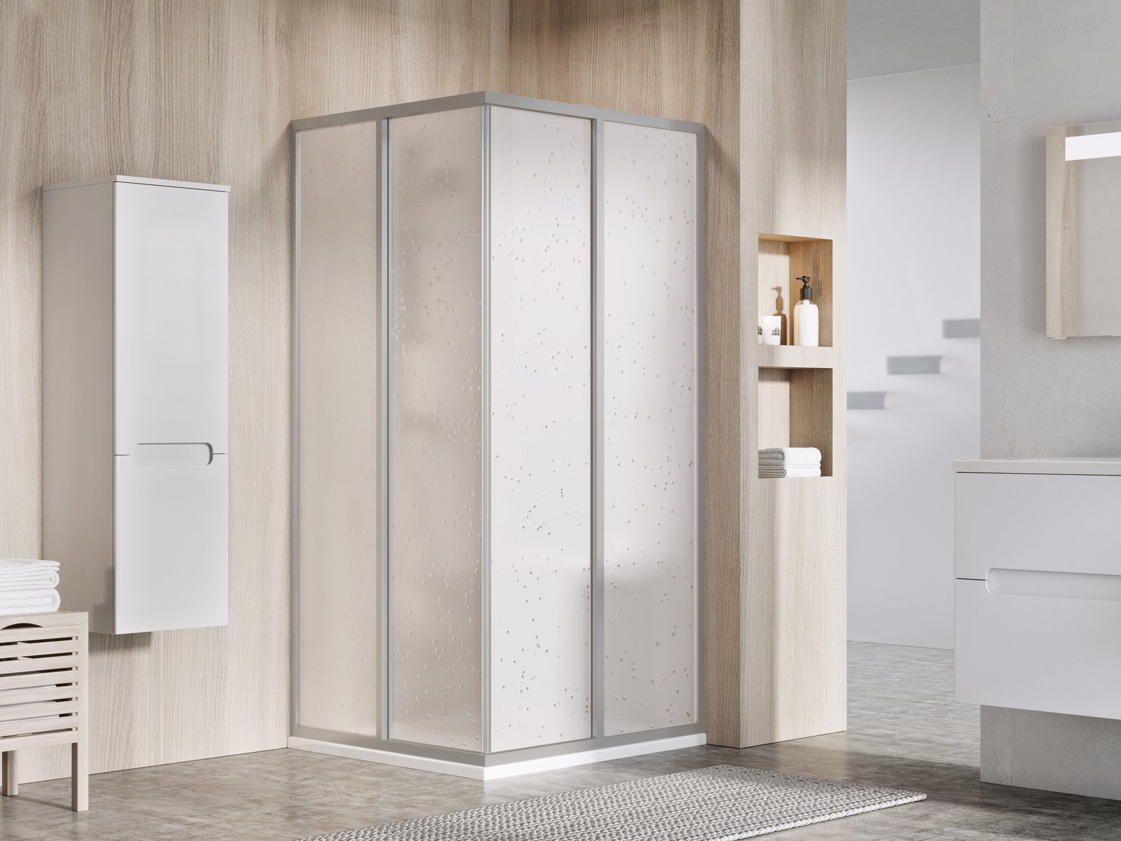 Ravak Supernova Duschtüren 80 cm Schiebe- satin Matte/Polystyrol 14V40UO211