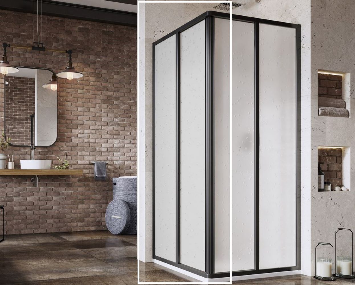 Ravak Supernova Duschtüren 100 cm Schiebe- schwarz Matte/Polystyrol 14VA03O211