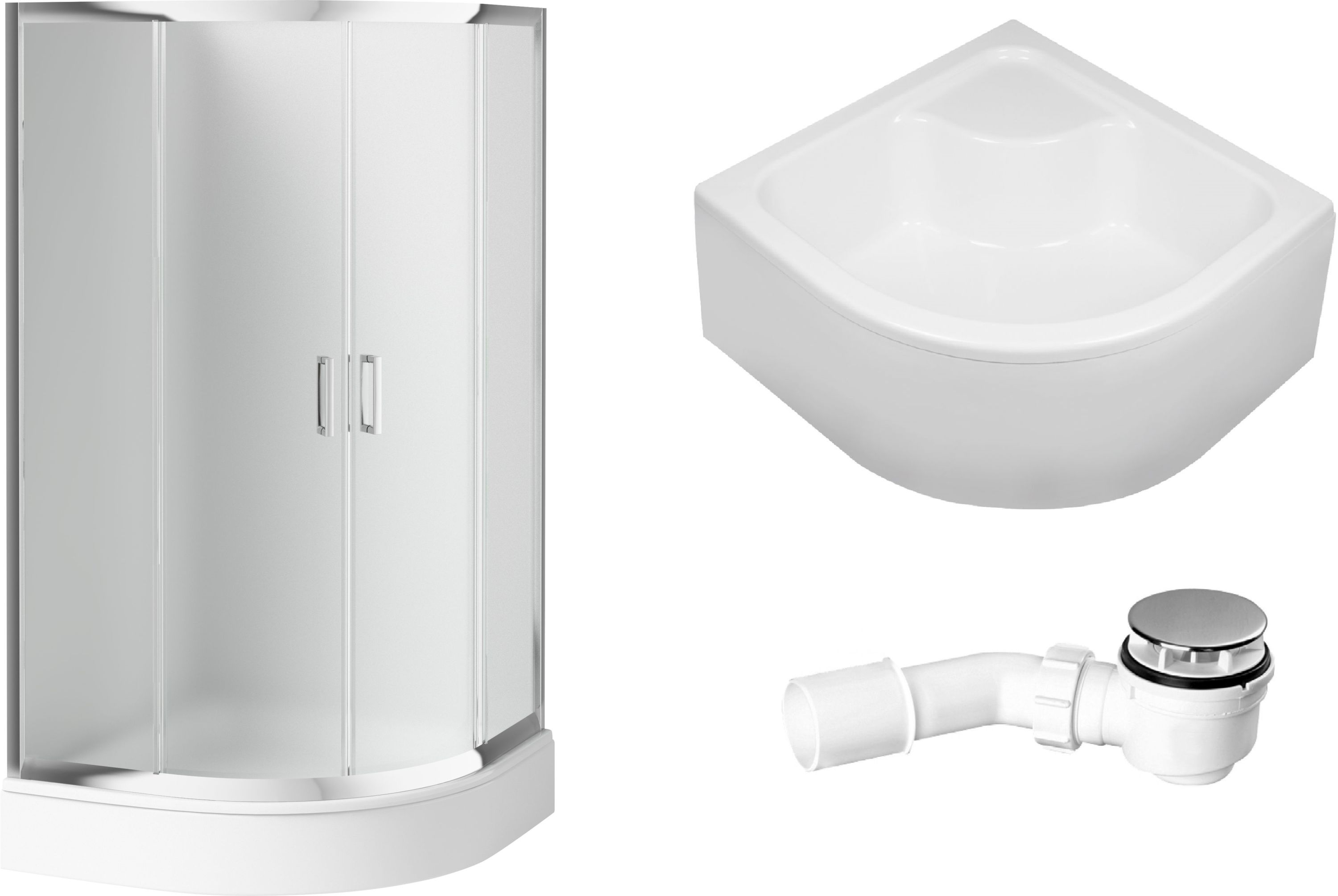 Set Dusche Deante Funkia KYP_653K, Halbrunde Duschwanne Deante Deep KTD_041B, KTD_041O, NHC_025C