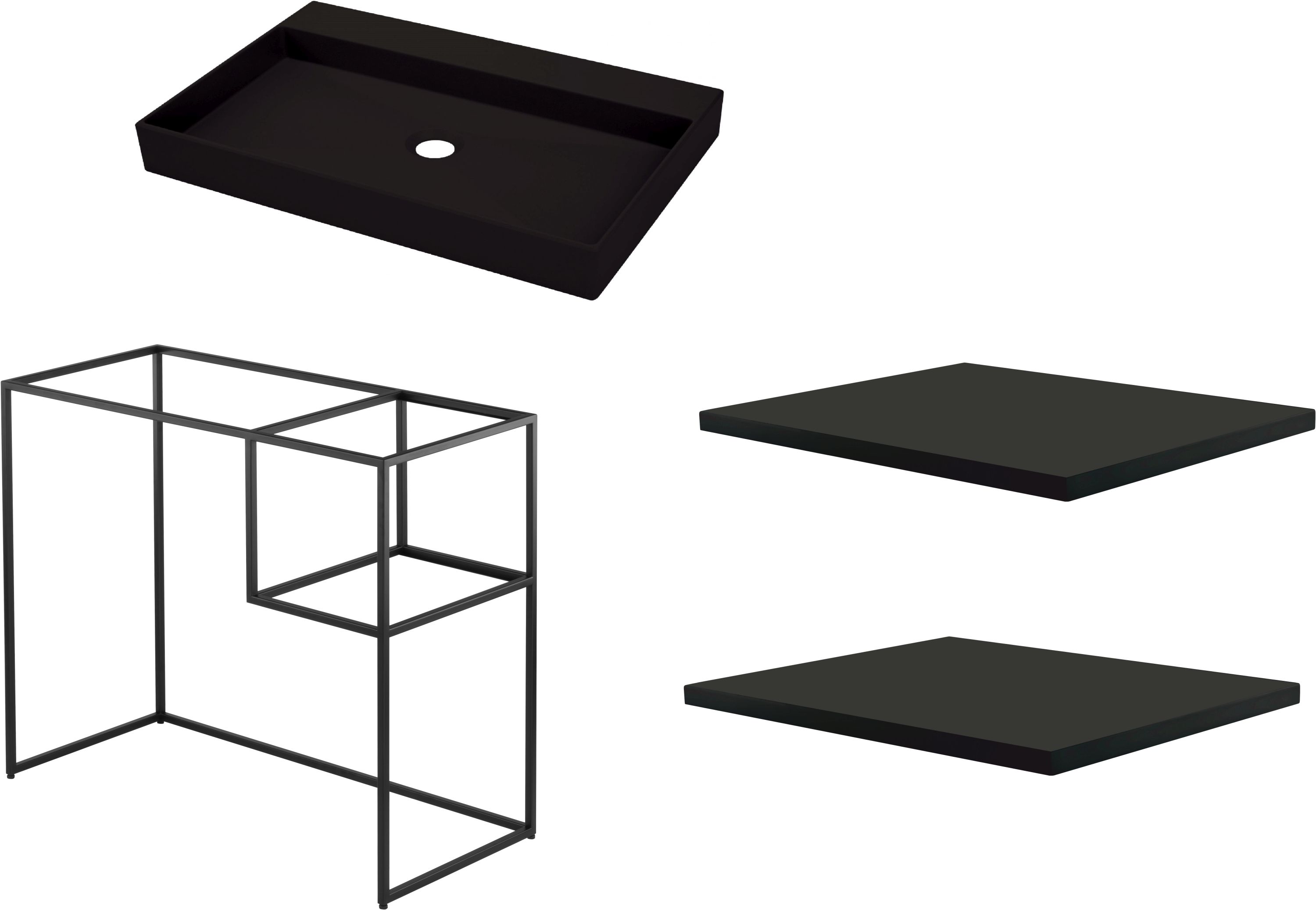 Set Konsole Deante Correo CKC_N90A, Waschbecken Deante Correo CQR_NU6S, CBL_N30B