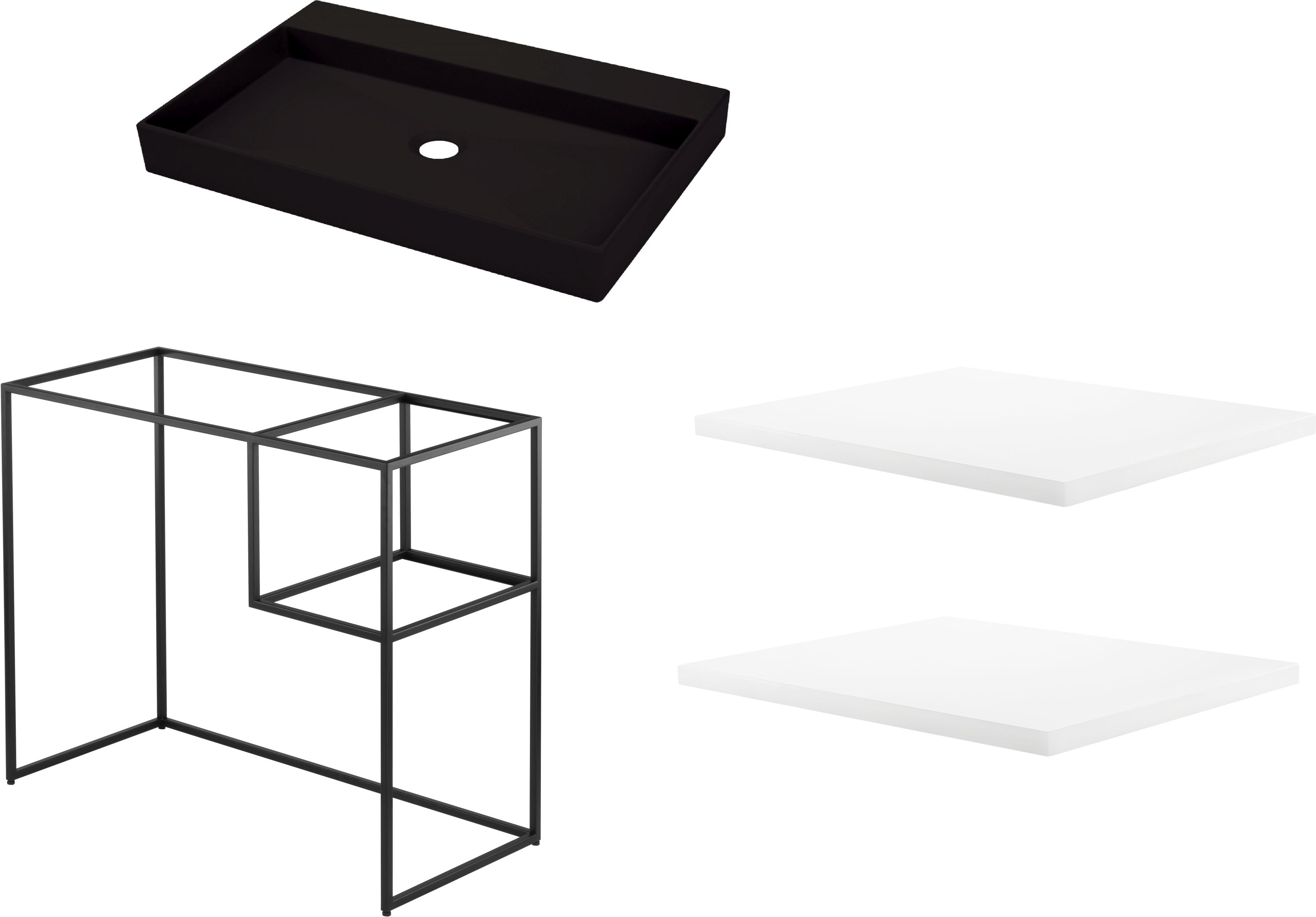 Set Konsole Deante Correo CKC_N90A, Waschbecken Deante Correo CQR_NU6S, CBL_A30B