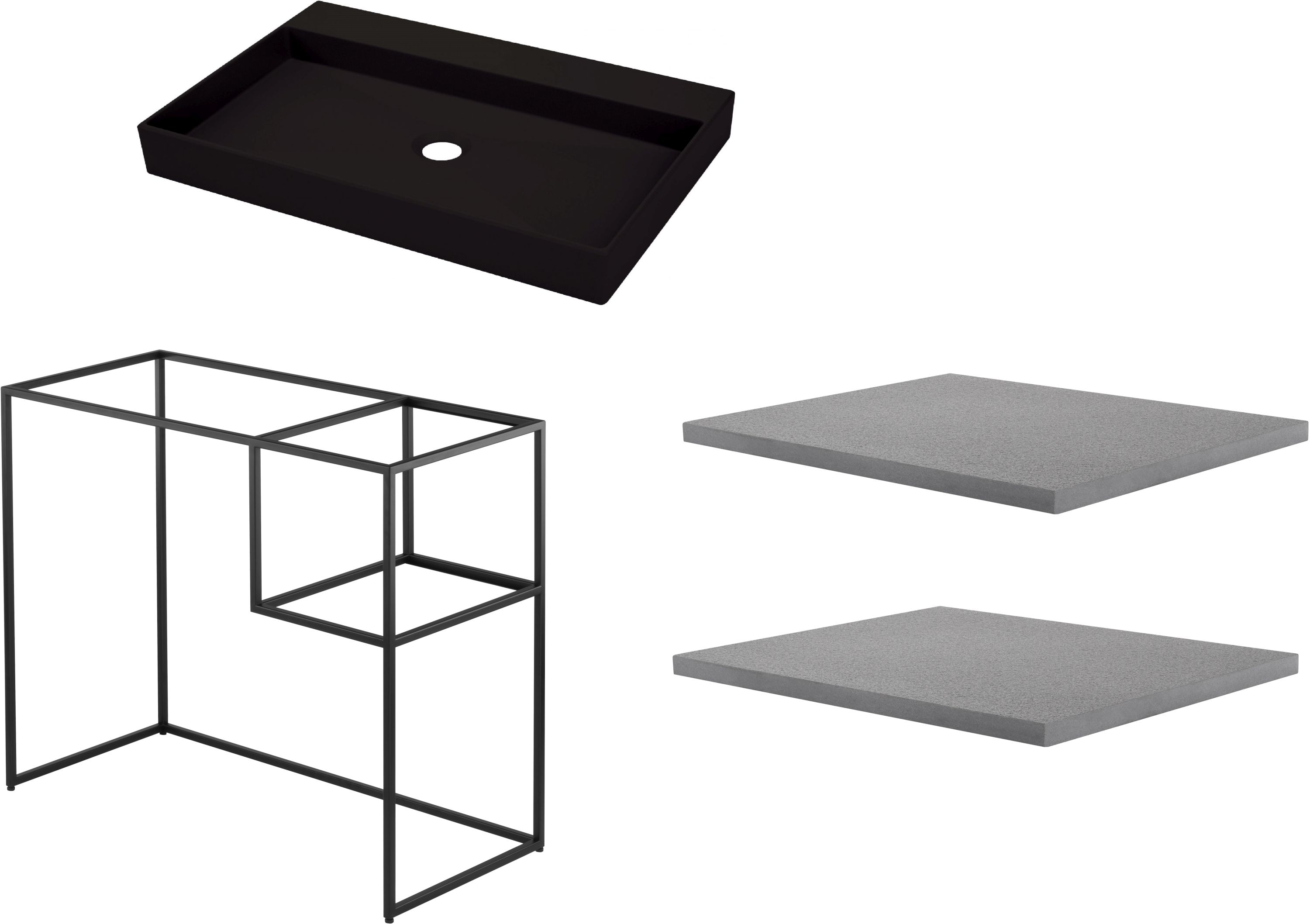 Set Konsole Deante Correo CKC_N90A, Waschbecken Deante Correo CQR_NU6S, CBL_S30B