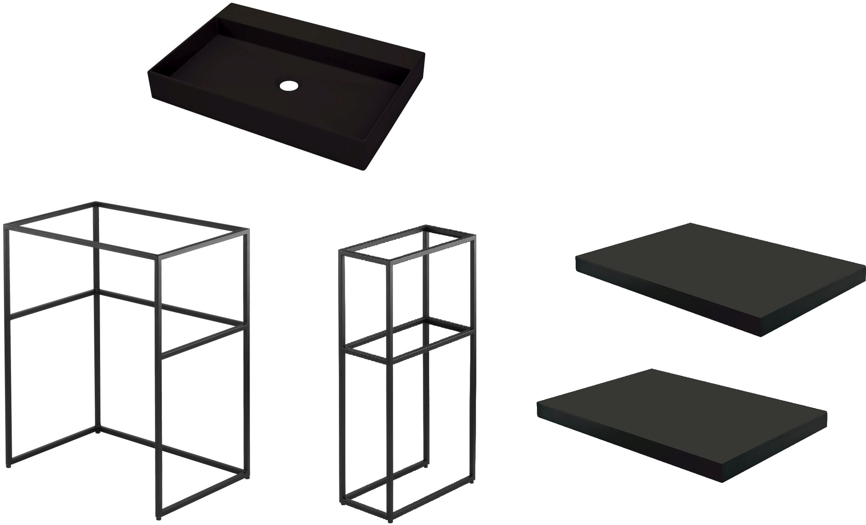 Set Konsole Deante Correo CKC_N60A, Waschbecken Deante Correo CQR_NU6S, CKC_N20A, CBL_N20B