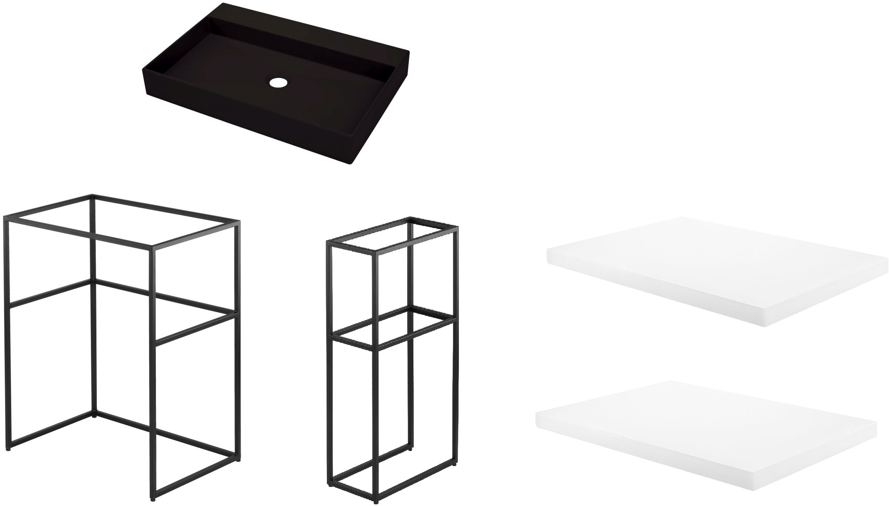 Set Konsole Deante Correo CKC_N60A, Waschbecken Deante Correo CQR_NU6S, CKC_N20A, CBL_A20B