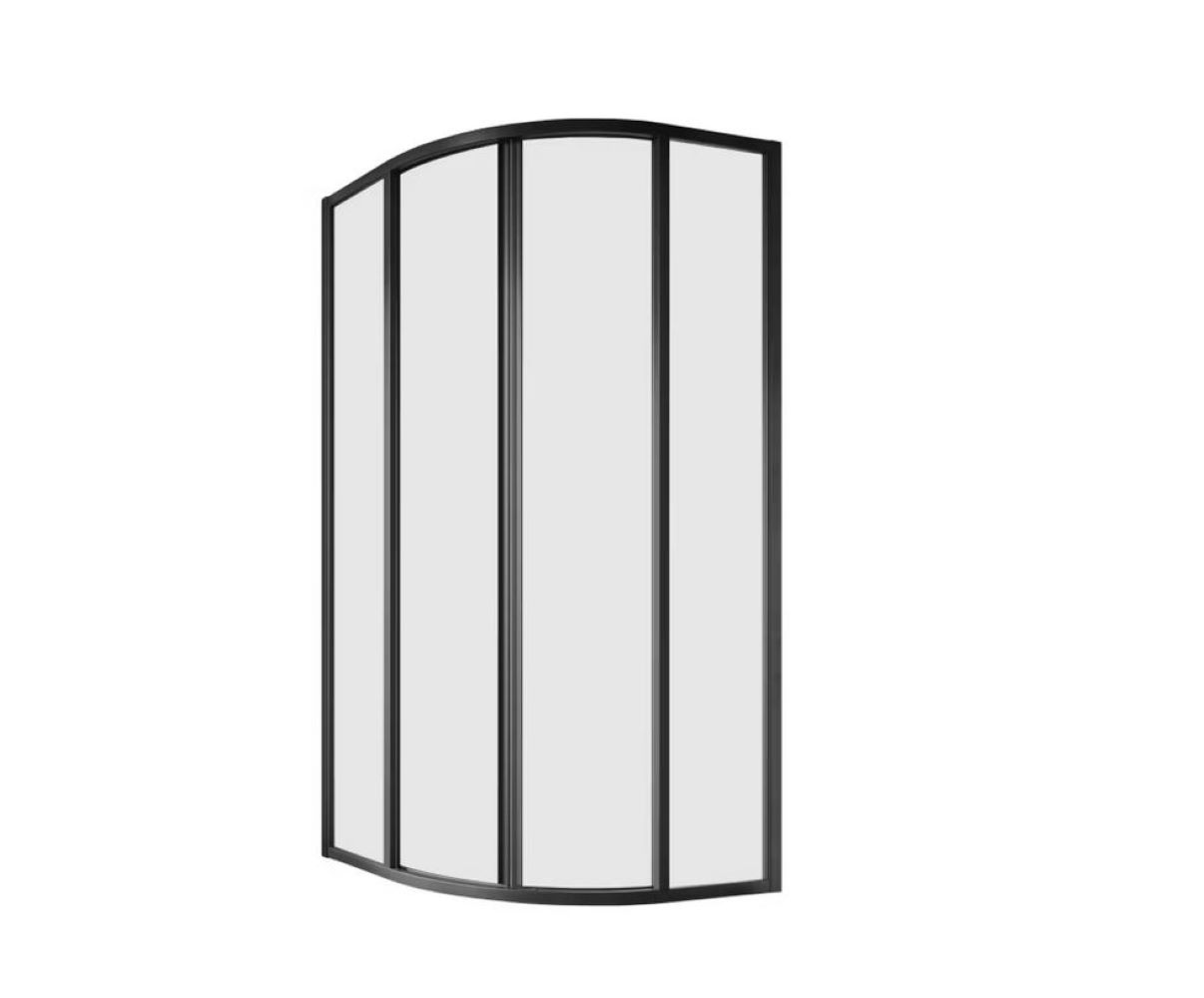 Ravak Supernova Dusche 80x80 cm halbrund schwarz Matte/durchsichtiges Glas 3114O302Z1