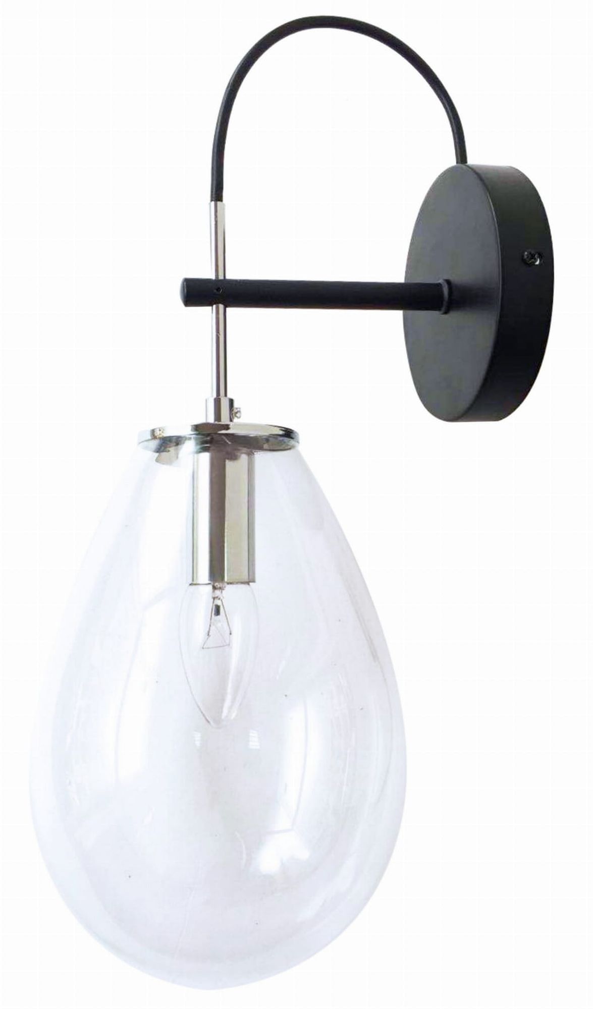 Light Prestige Fondi Wandleuchte 1x40 W schwarz-transparent LP-1214/1W