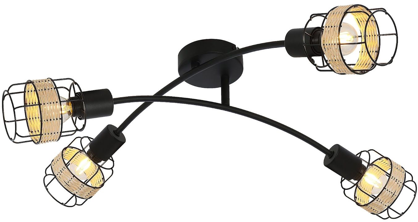 Rabalux Indiana Deckenlampe 4x25 W schwarz 5282