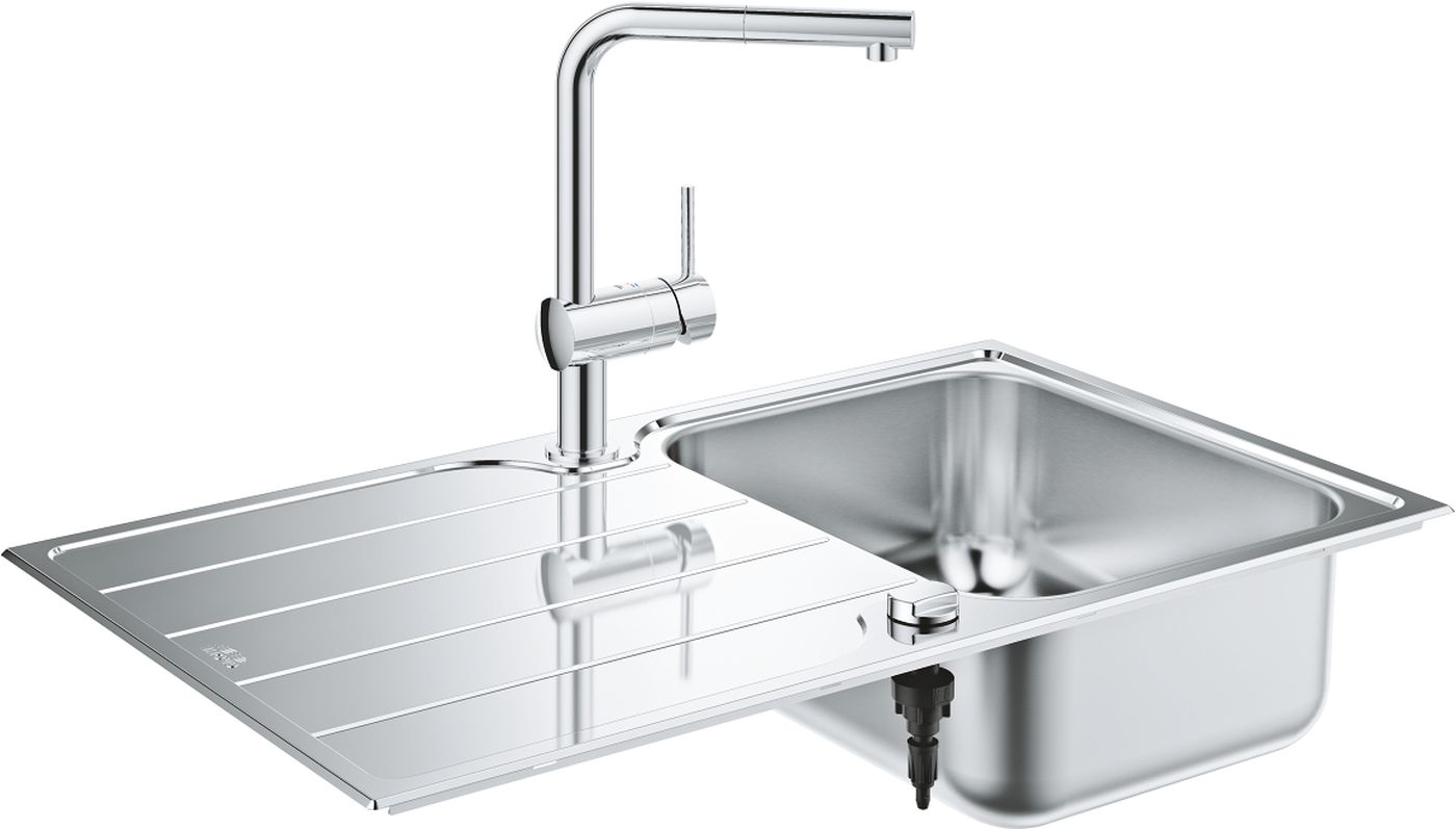 Grohe Minta Waschbecken mit Wasserhahn stahl/stahl 31573SD1