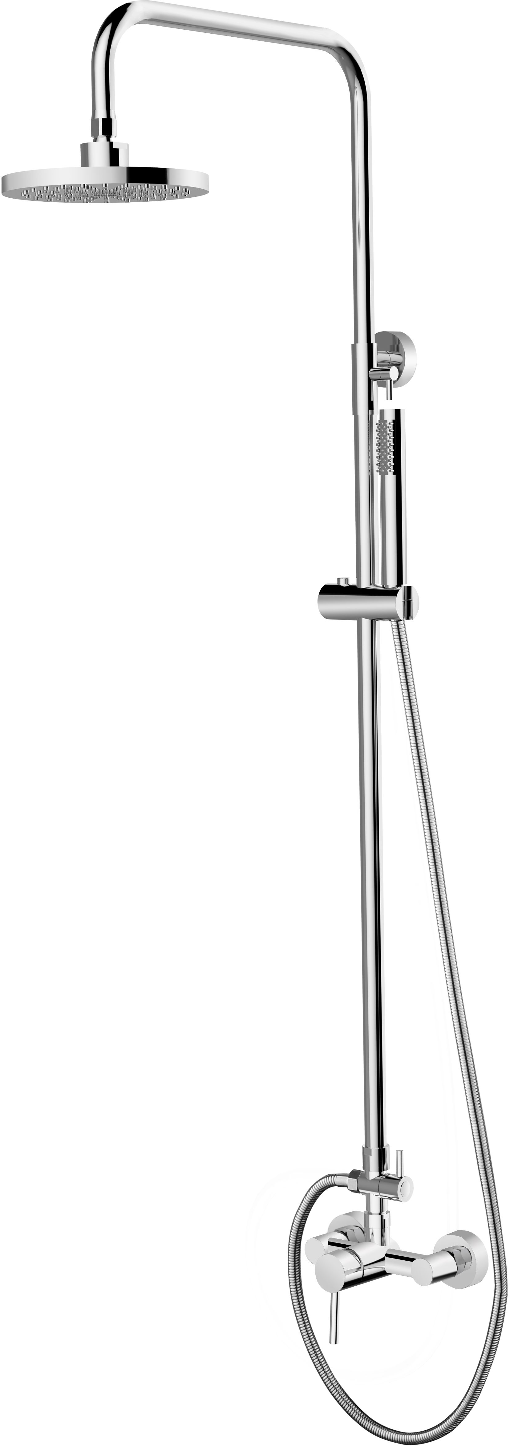 Besco Decco Duschset Wandmontage mit Regenbrause chrom BP-DIN-CH