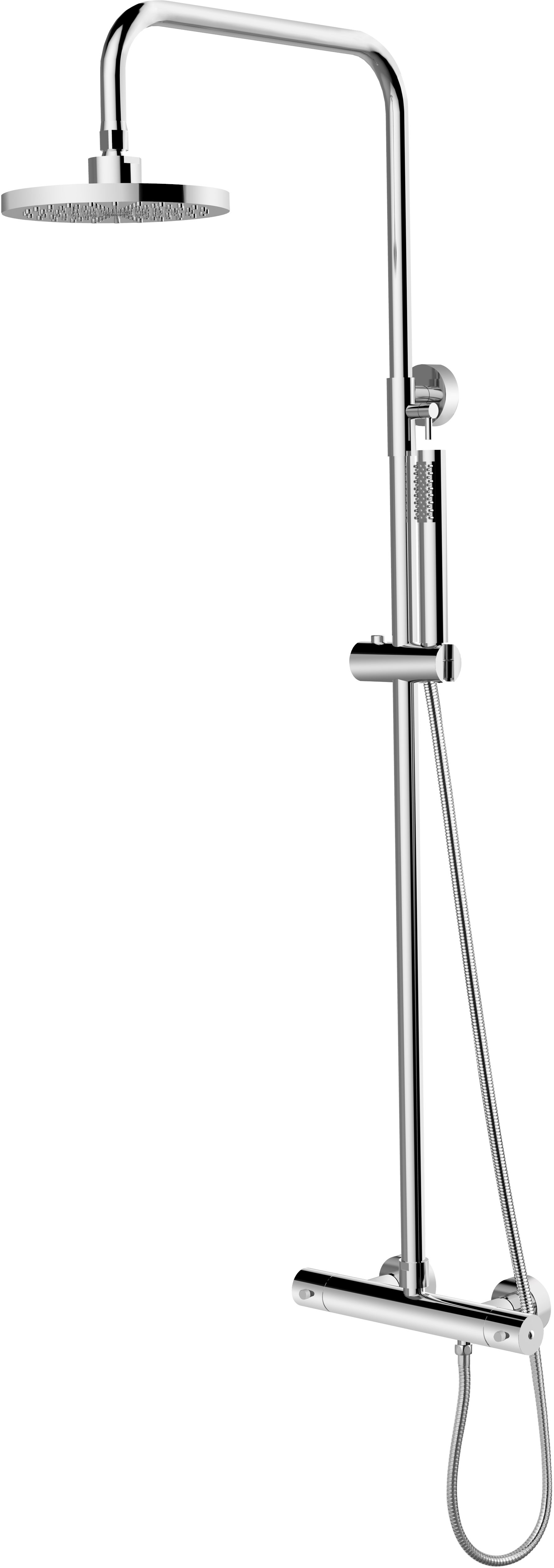 Besco Decco Duschset Wandmontage mit Thermostat mit Regenbrause chrom BP-DIT-CH