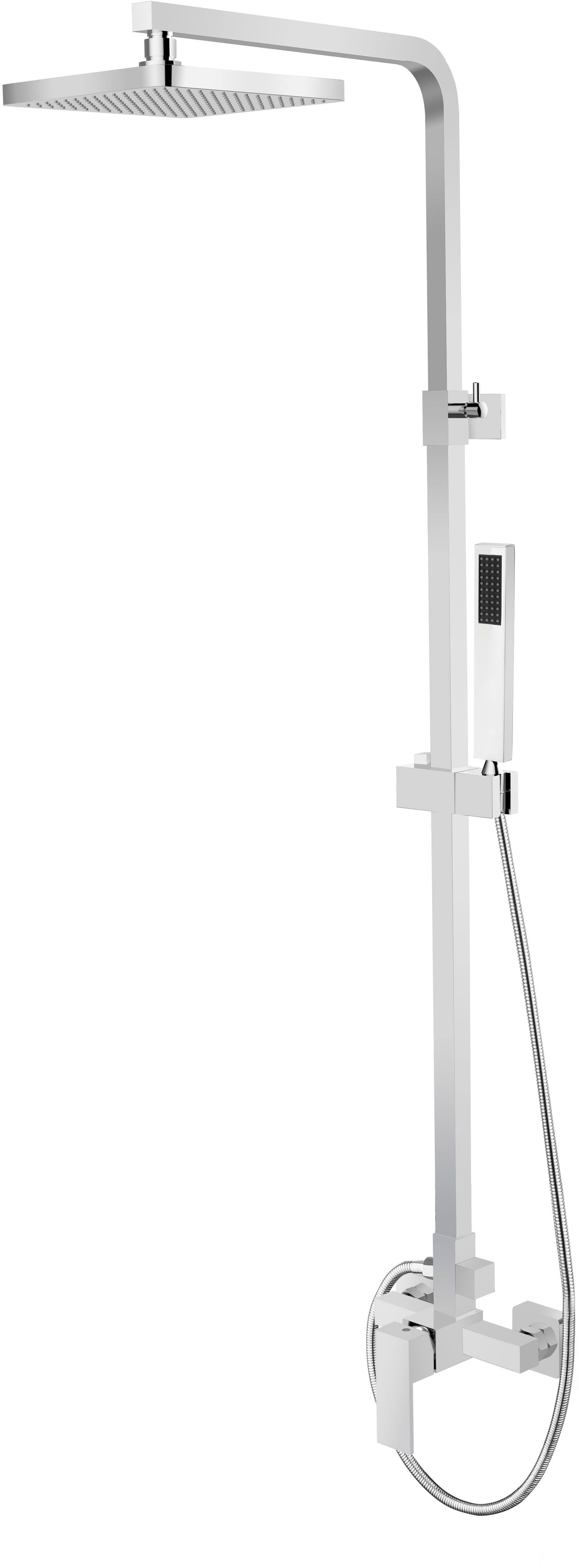 Besco Modern Varium Duschset Wandmontage mit Regenbrause chrom BP-MVN-CH