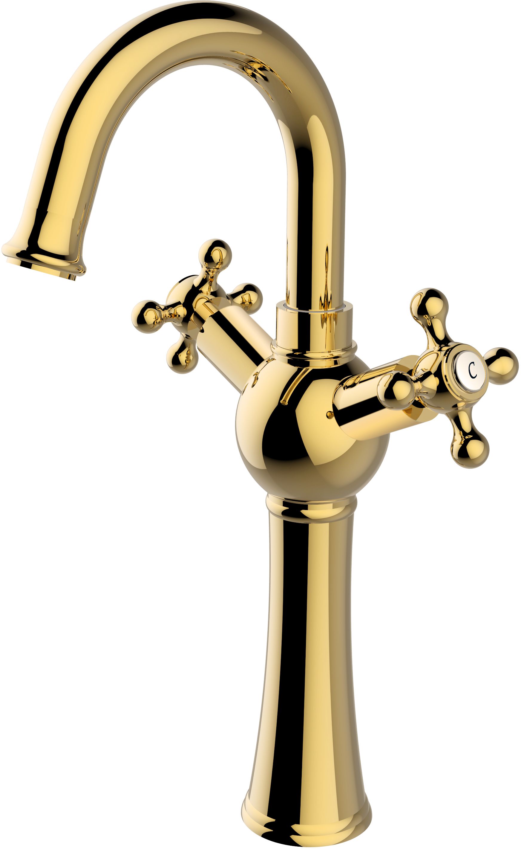 Besco Retro waschbeckenhahn stehend gold BU-RI-ZL