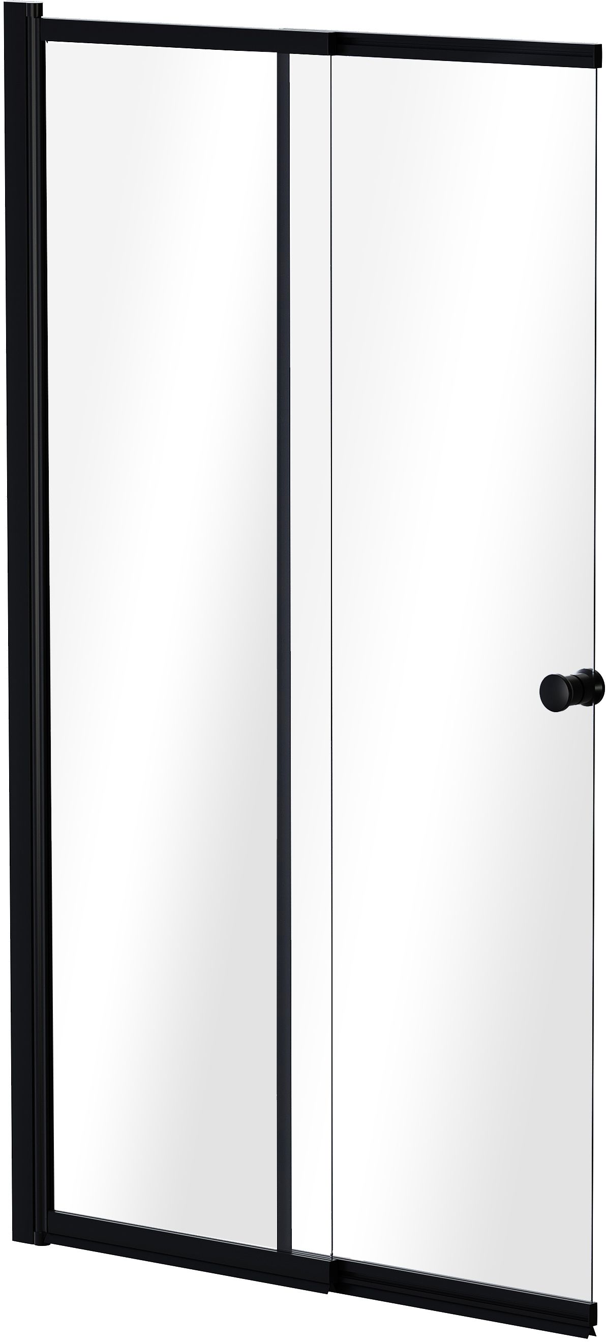 Besco Easy Slide Black Badewannenabtrennung 100 cm zweigeteilt schwarz Matte/durchsichtiges Glas PESB-2S