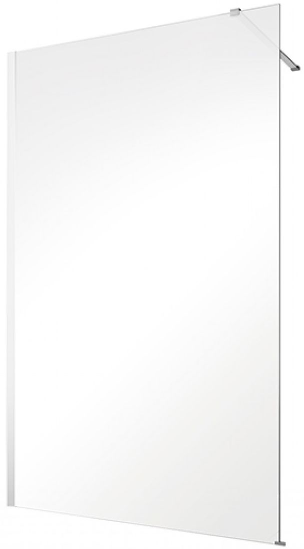 Besco Eco-N Begehbare Duschwand 110 cm chrom Glanz/durchsichtiges Glas EN-110-195C