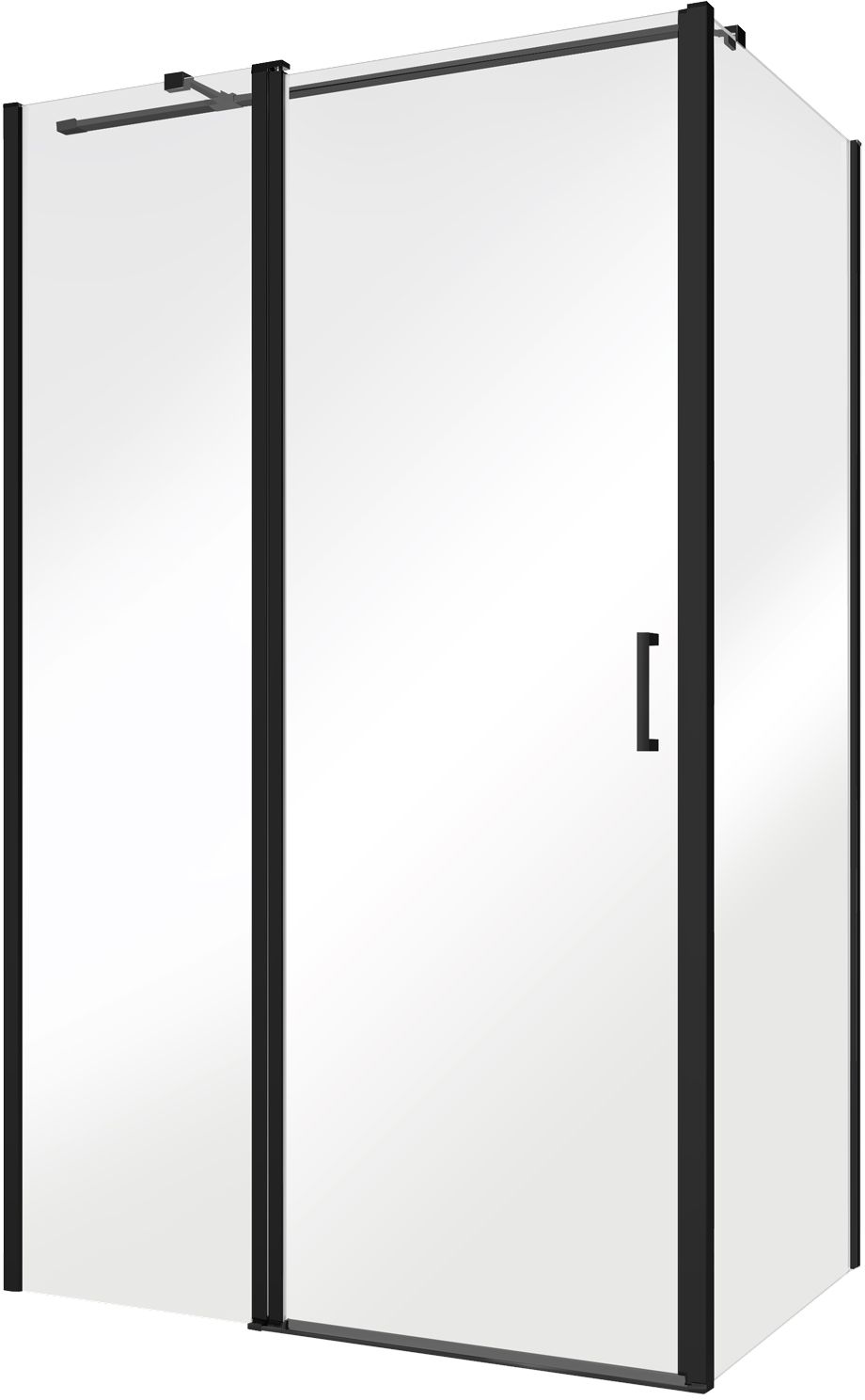 Besco Exo-CH Black Duschwand 80 cm schwarz Matte/durchsichtiges Glas PCH-8B-190C