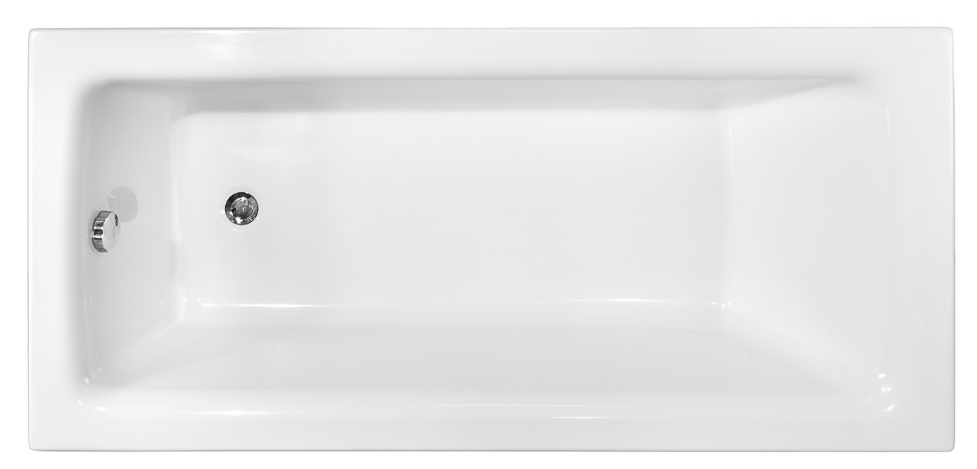 Besco Talia Slim Schlanke rechteckige Badewanne 160x75 cm weiß #WAT-160-SL