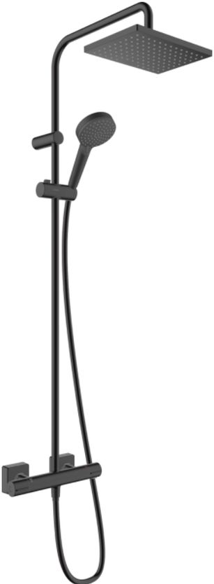 Hansgrohe Vernis Shape Duschset Wandmontage mit Thermostat mit Regenbrause schwarz 26286670