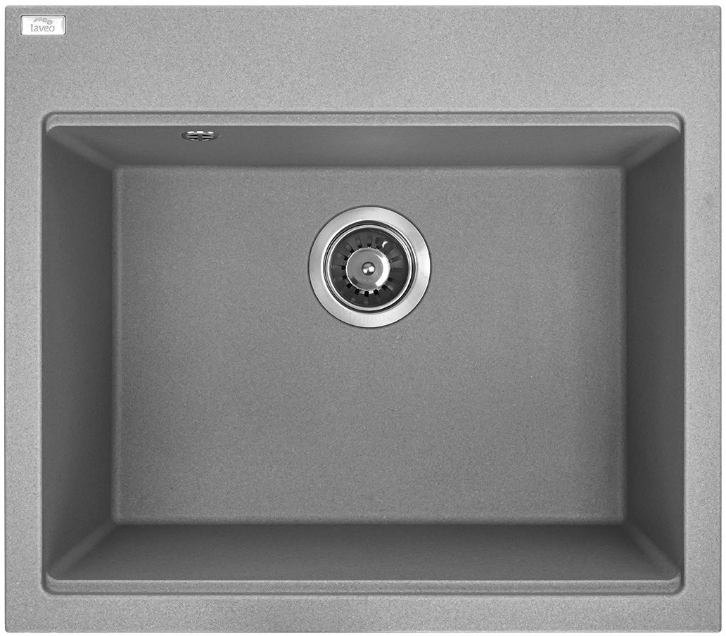 Laveo Tau Granitspüle 57x50 cm grau/graphit/onyx SBT510Y