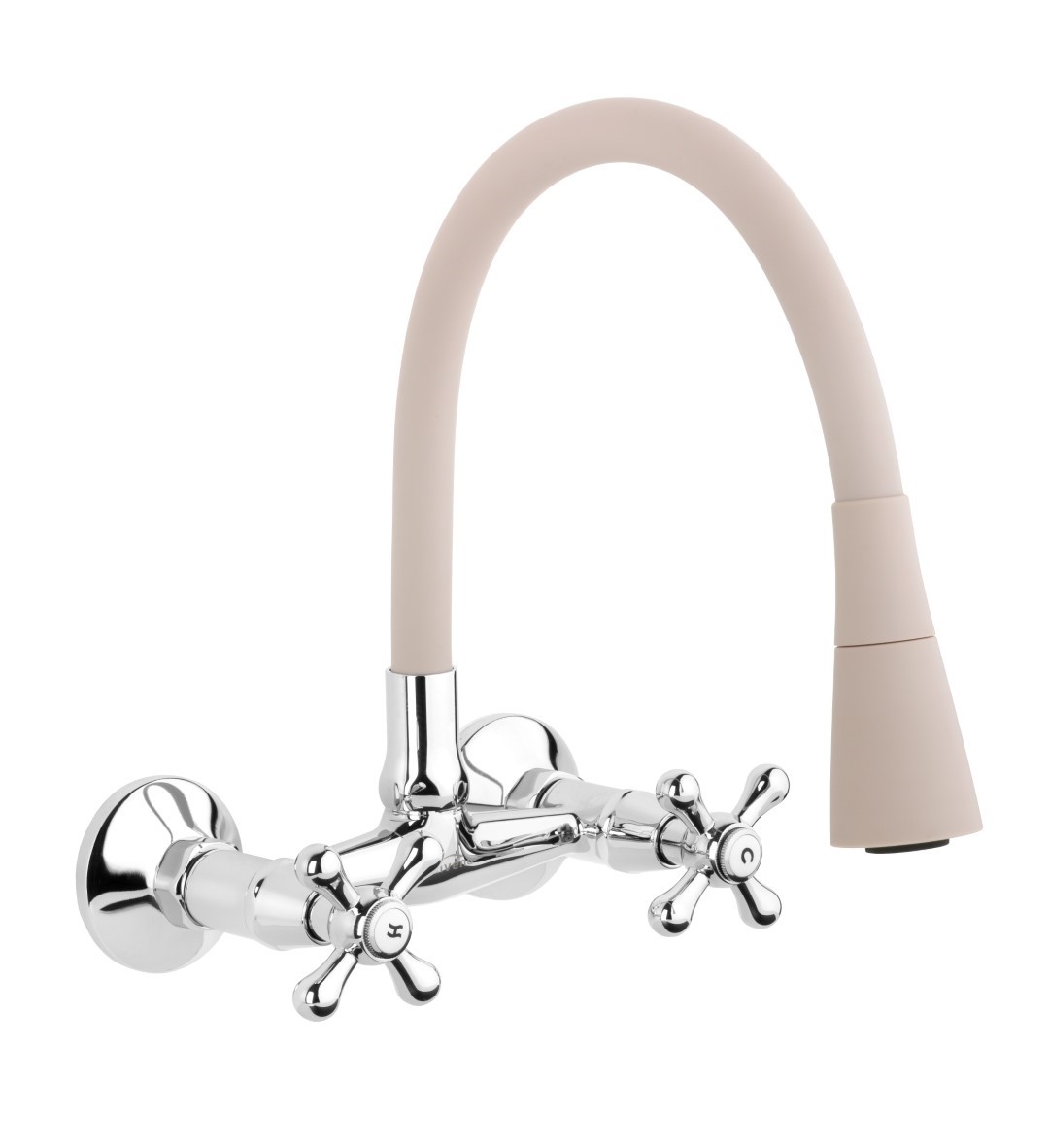 Invena Roma küchenarmatur Wand chrom-beige BC-24-E3S