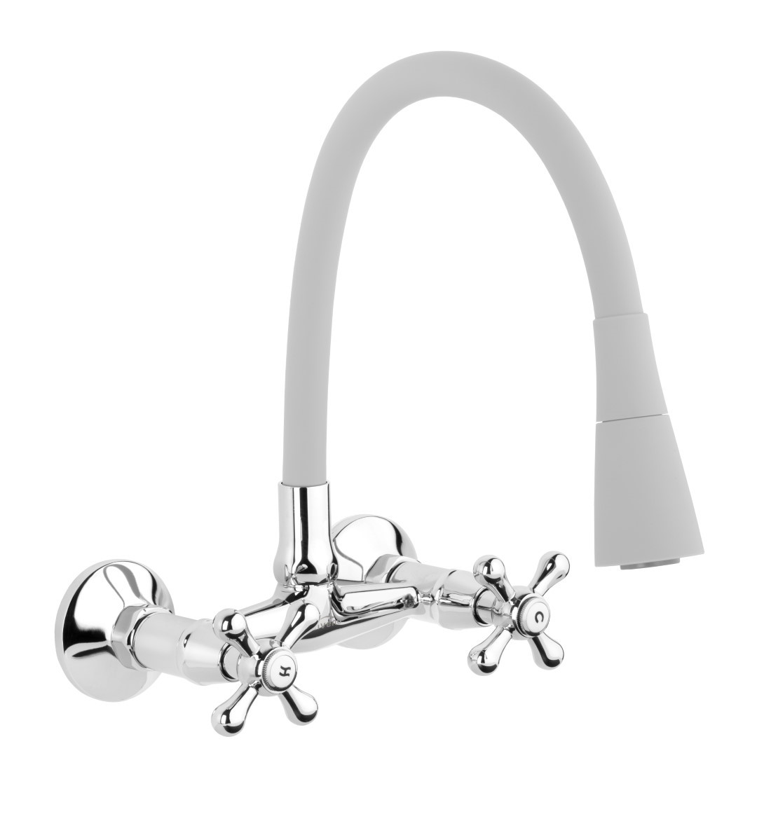 Invena Roma küchenarmatur Wand chrom-grafit/grau BC-24-E5S