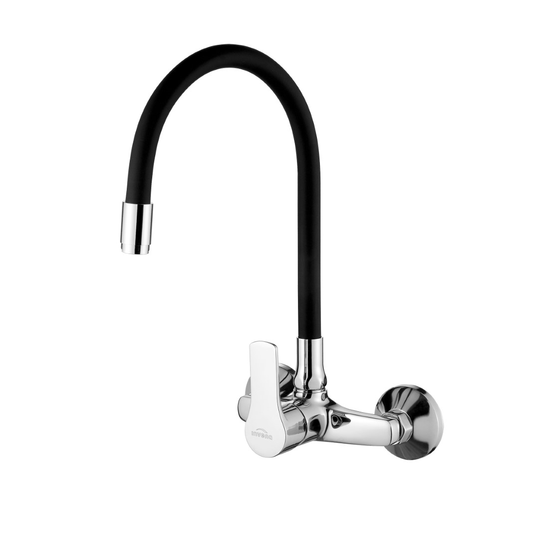 Invena Verso küchenarmatur Wand chrom-schwarz BC-82-E4S
