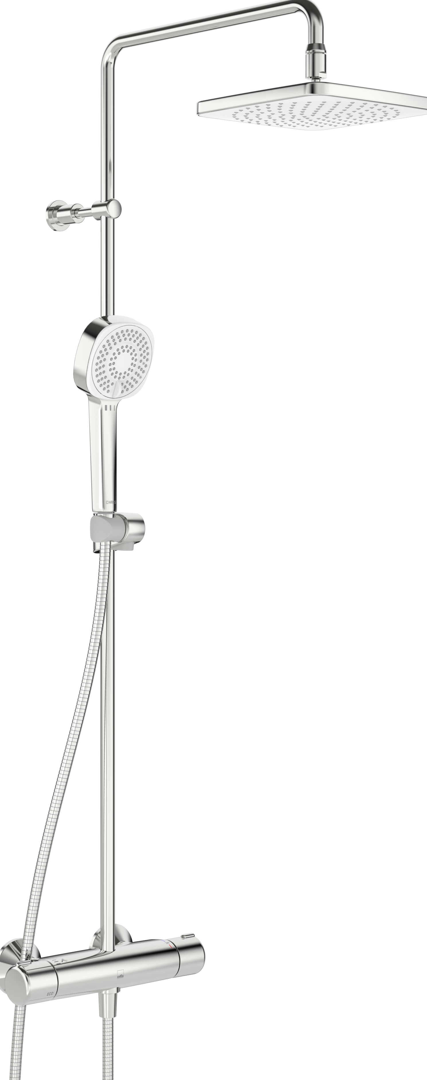 Oras Nova Duschset Wandmontage mit Thermostat mit Regenbrause chrom 7403U