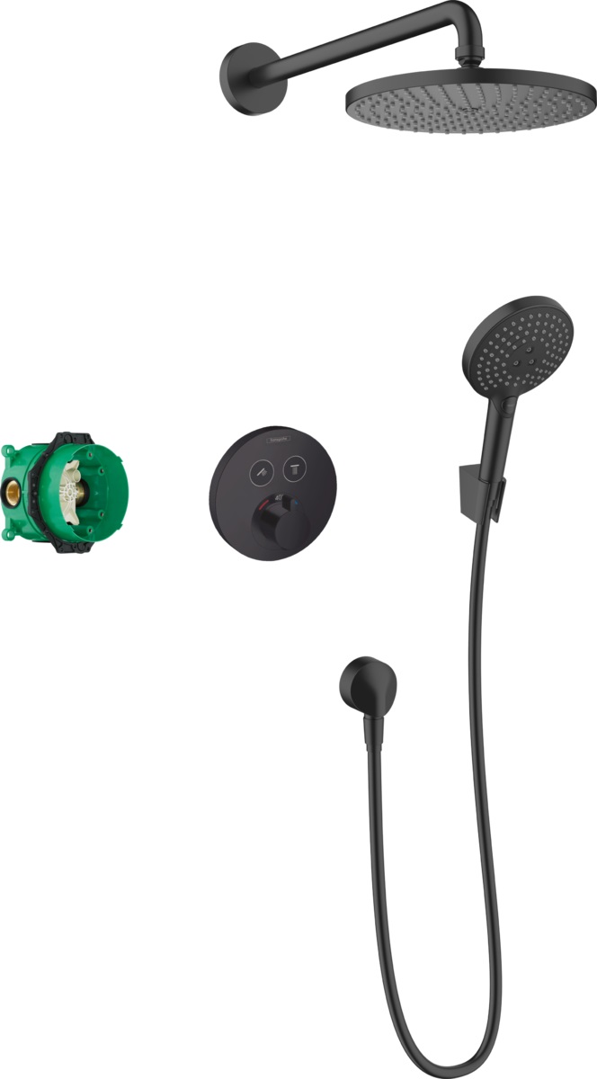 Hansgrohe Raindance Duschset Unterputz mit Thermostat mit Regenbrause schwarz 27959670