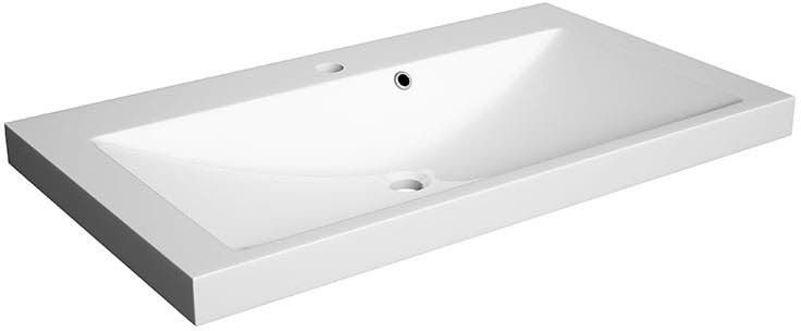 Defra Zeen Waschbecken 80x46 cm rechteckig Möbel weiß 1554