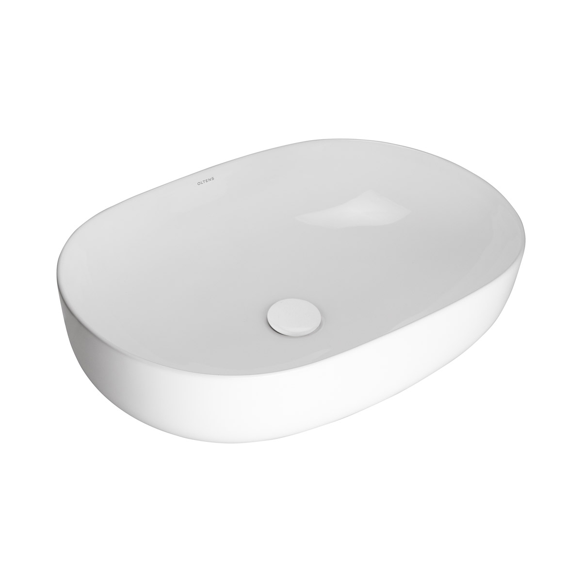 Oltens Hamnes Waschbecken 60.5x41.5 cm oval Aufsatzwaschbecken weiß 40320000