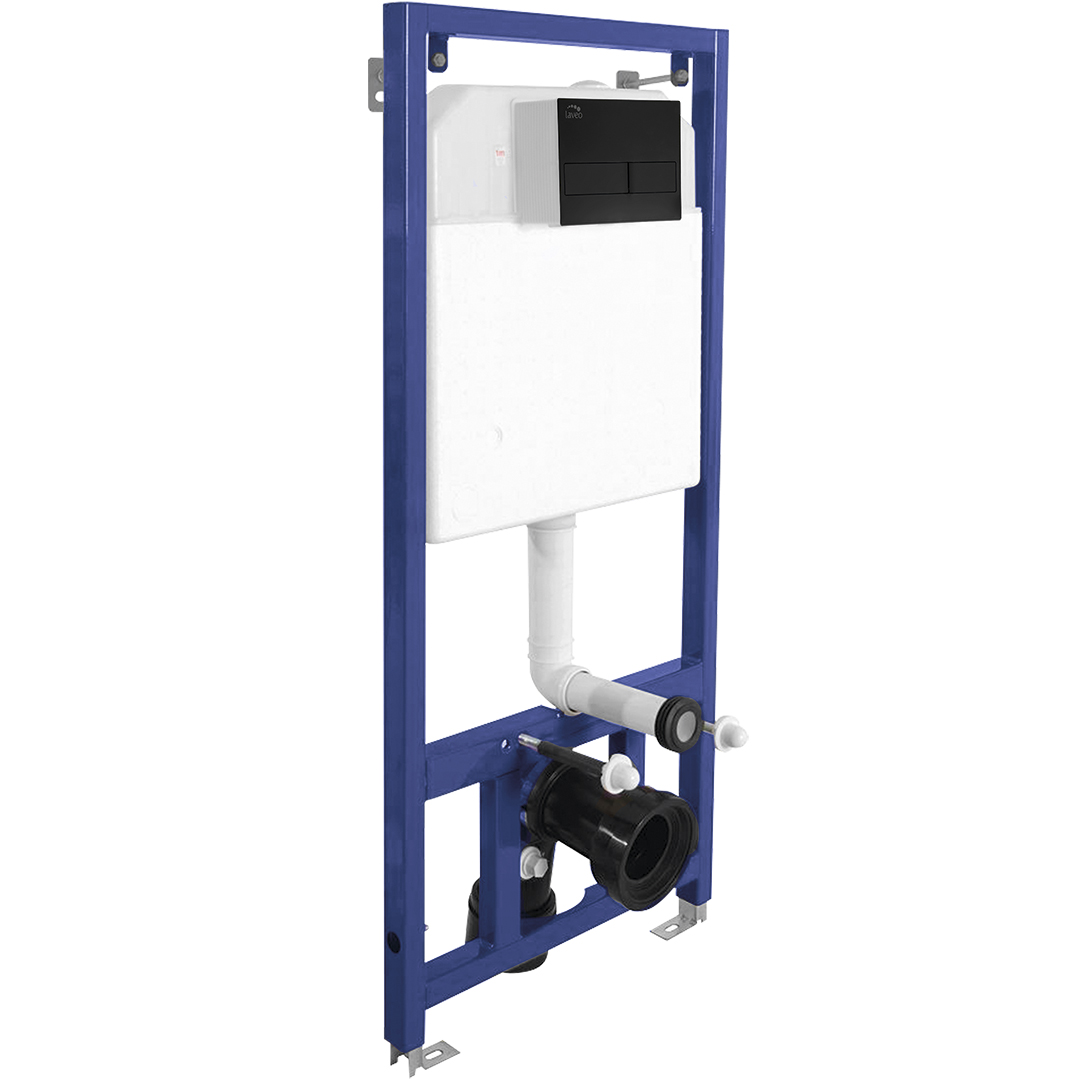 Laveo Akan verdeckter rahmen mit spülknopf in der hängenden Schüssel VSA758V