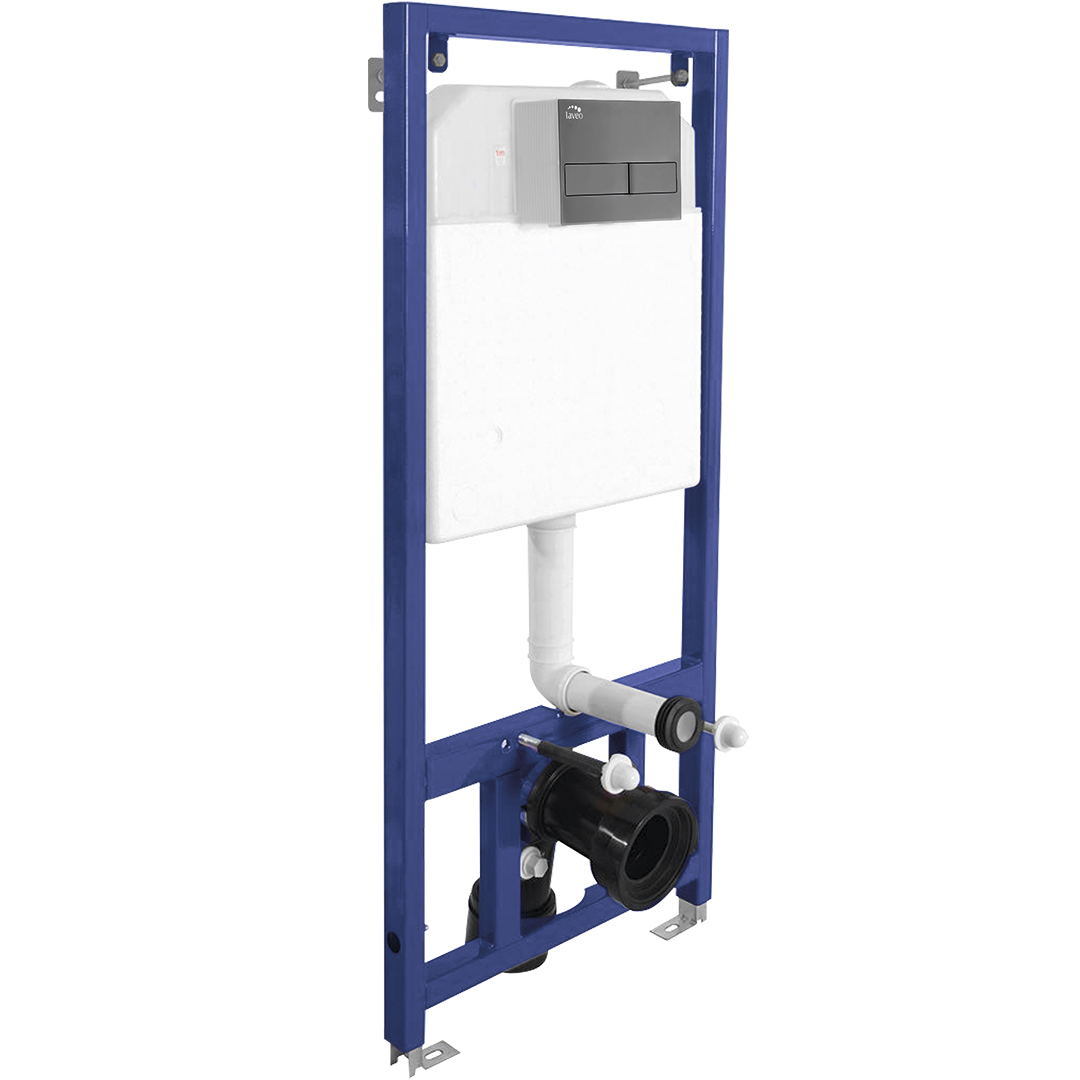 Laveo Akan verdeckter rahmen mit spülknopf in der hängenden Schüssel VSA958V