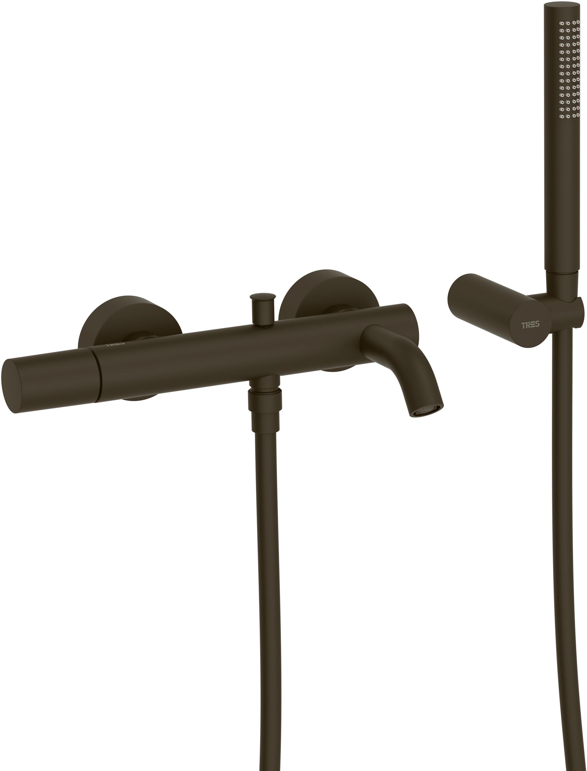 Tres Study Exclusive Badewannen- und Duscharmatur Wandmontage schwarz 26117001KMB