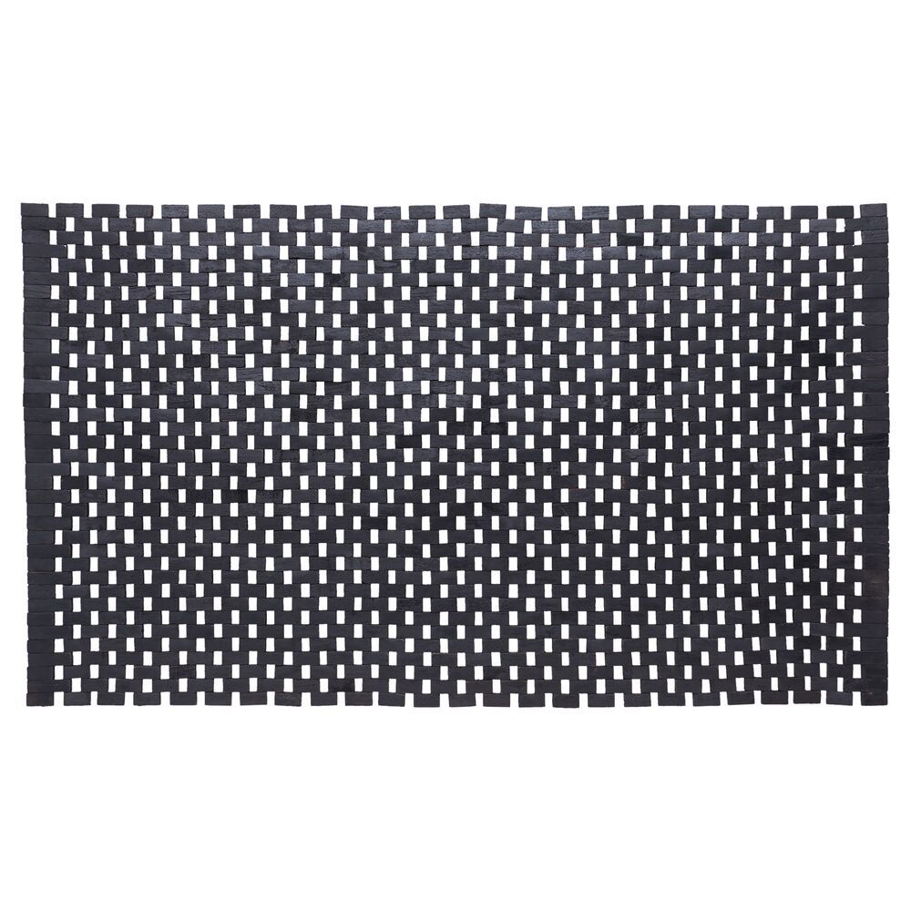 Sealskin Woodblock Badezimmerteppich 90x52 cm rechteckig schwarz 800125