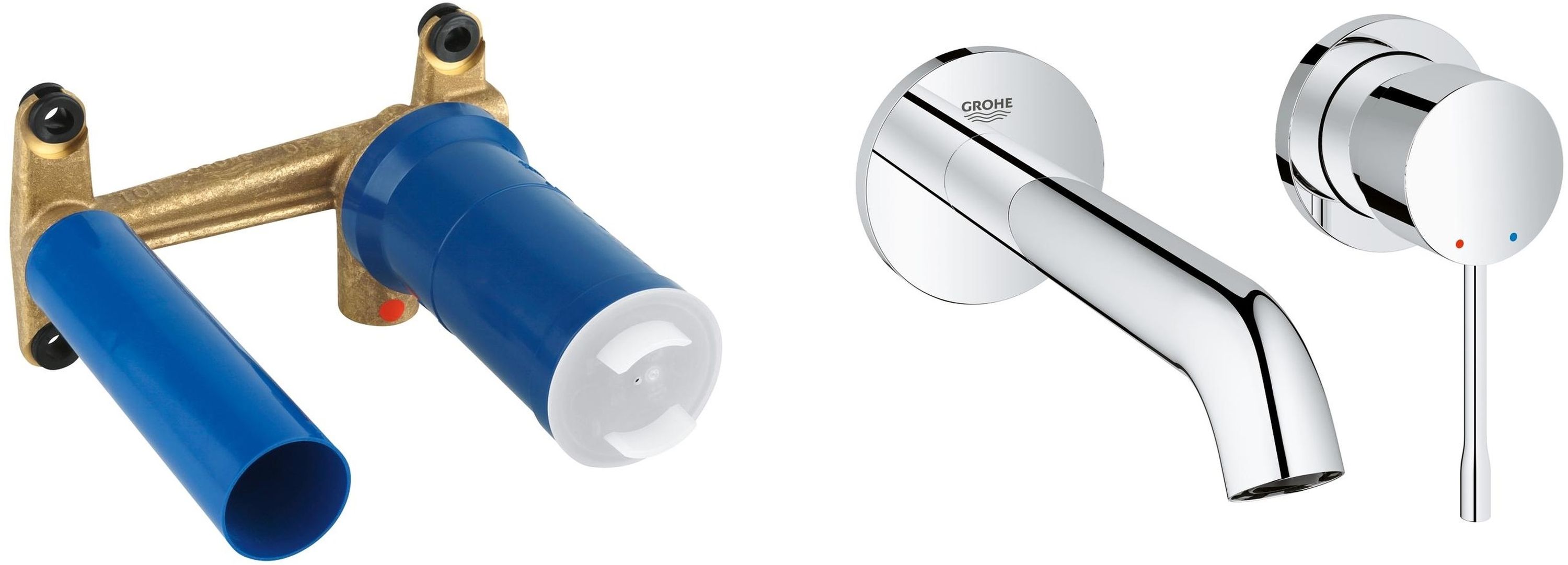 Set Verdecktes Wasserhahnelement Grohe Eurostyle 23571000, Waschtischarmatur Grohe Essence 19408001