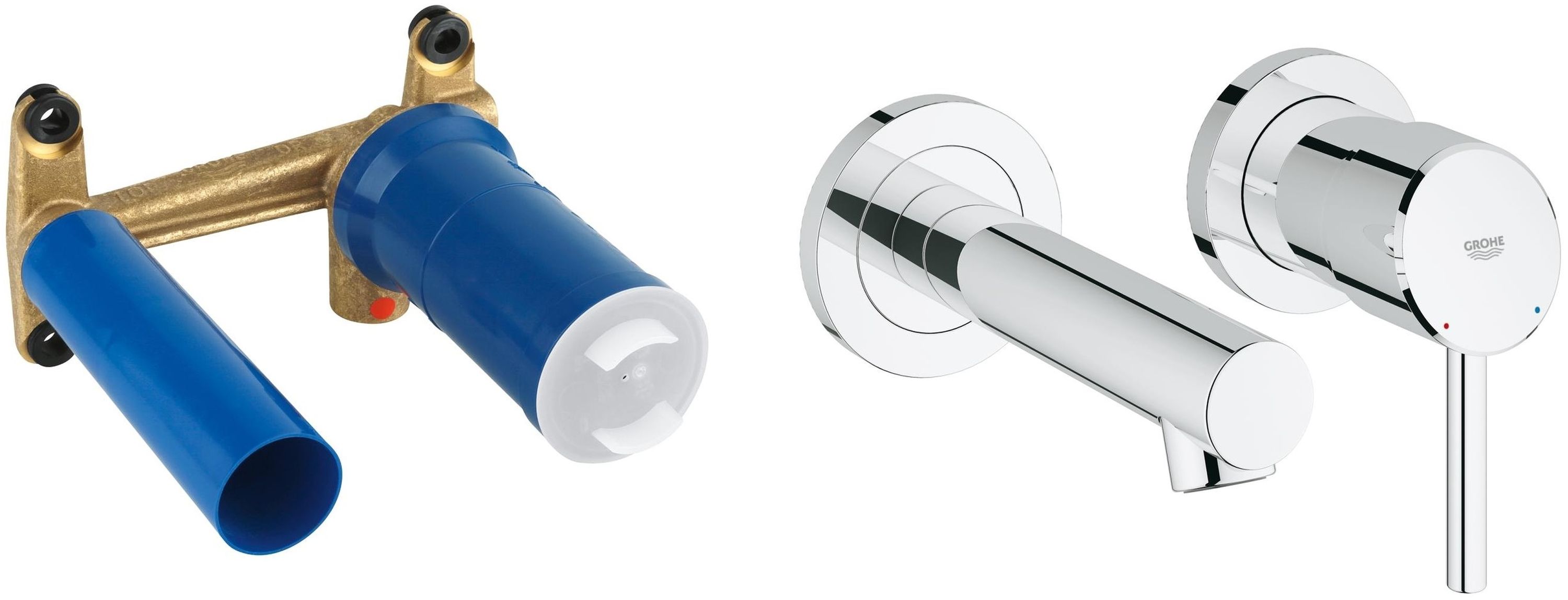 Set Waschtischarmatur Grohe Concetto 19575001, Verdecktes Wasserhahnelement Grohe Eurostyle 23571000