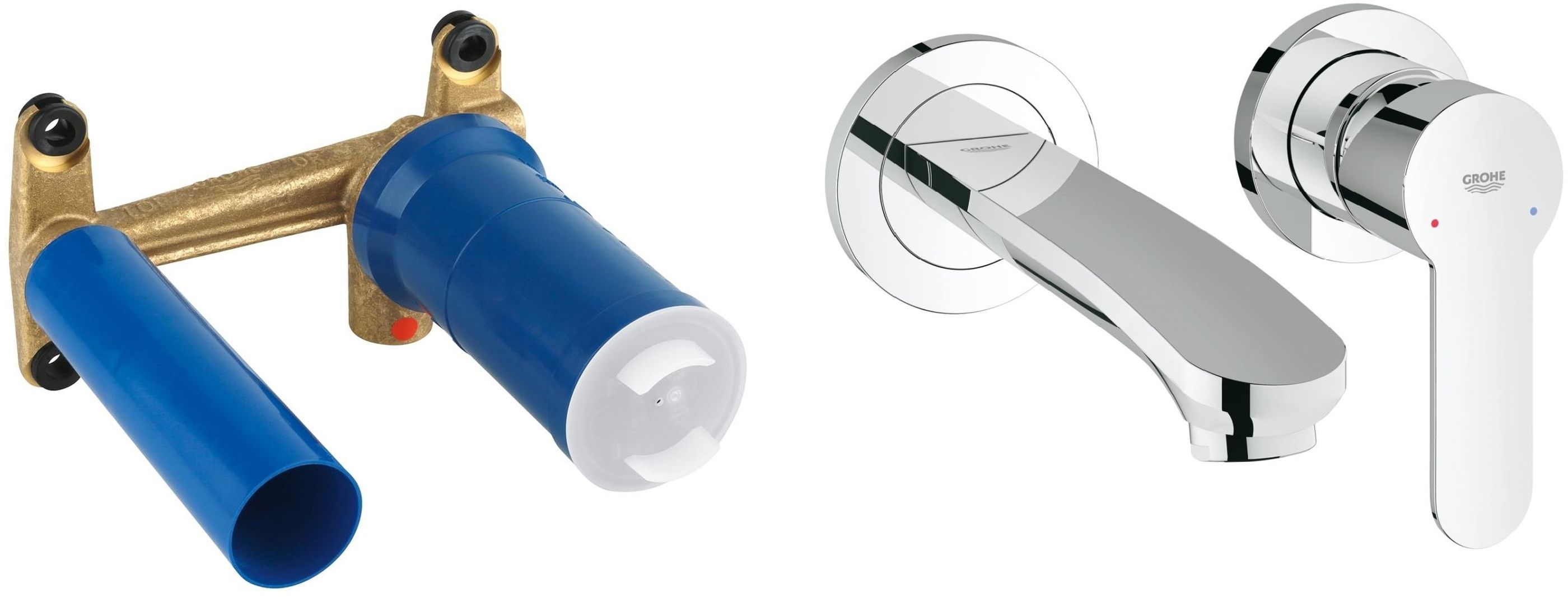 Set Waschtischarmatur Grohe Eurostyle Cosmopolitan 19571002, Verdecktes Wasserhahnelement Grohe Eurostyle 23571000