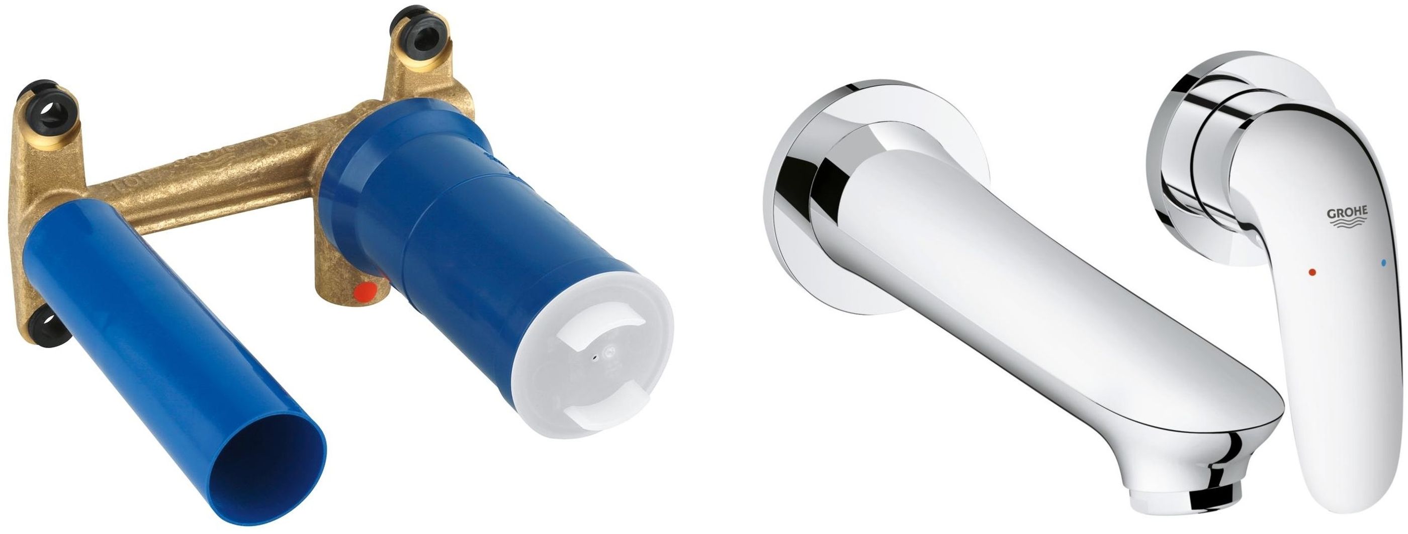 Set Waschtischarmatur Grohe Eurostyle New 29097003, Verdecktes Wasserhahnelement Grohe Eurostyle 23571000