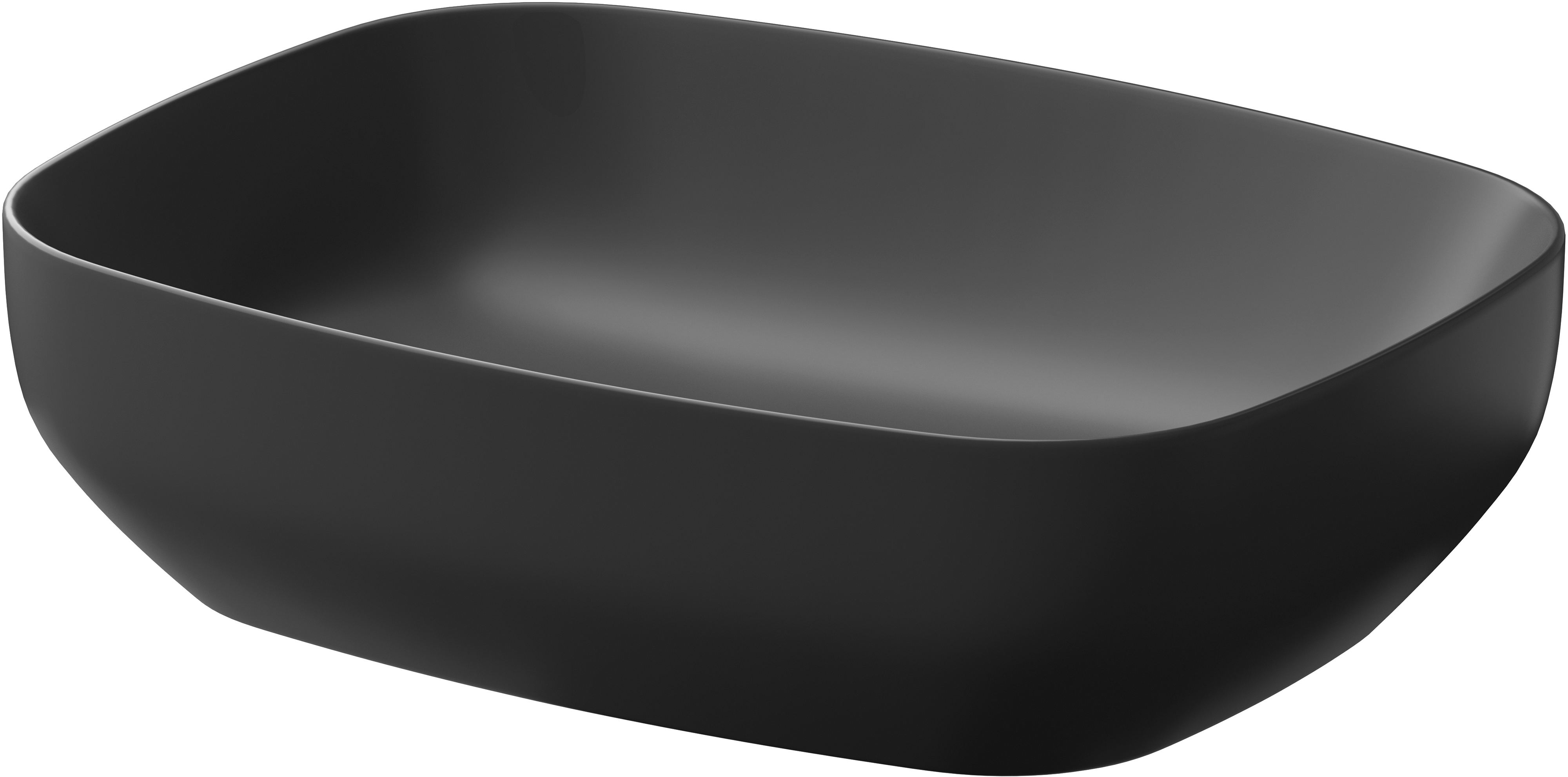 Cersanit Larga Waschbecken 50x38.5 cm rechteckig Aufsatzwaschbecken anthrazit K677-013