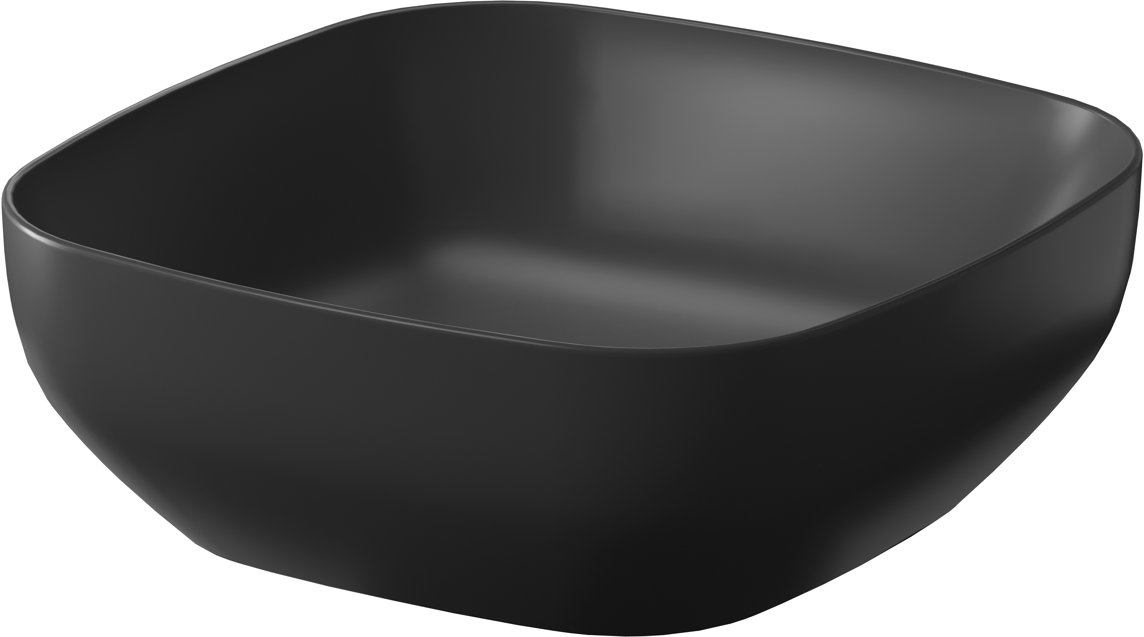 Cersanit Larga Waschbecken 38x38 cm quadratisch Aufsatzwaschbecken anthrazit K677-012