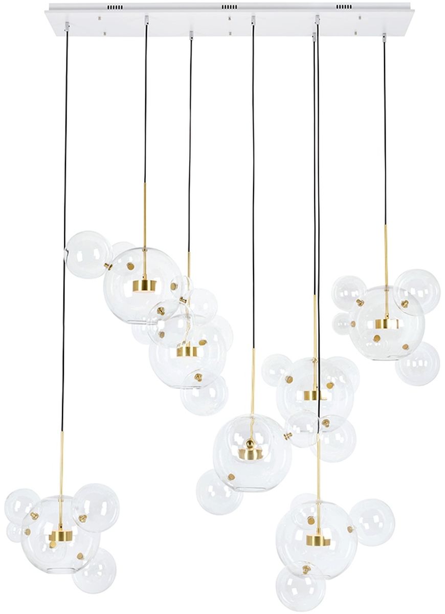 King Home Capri Line Pendelleuchte x7 W transparent-gold XCP9148-7B