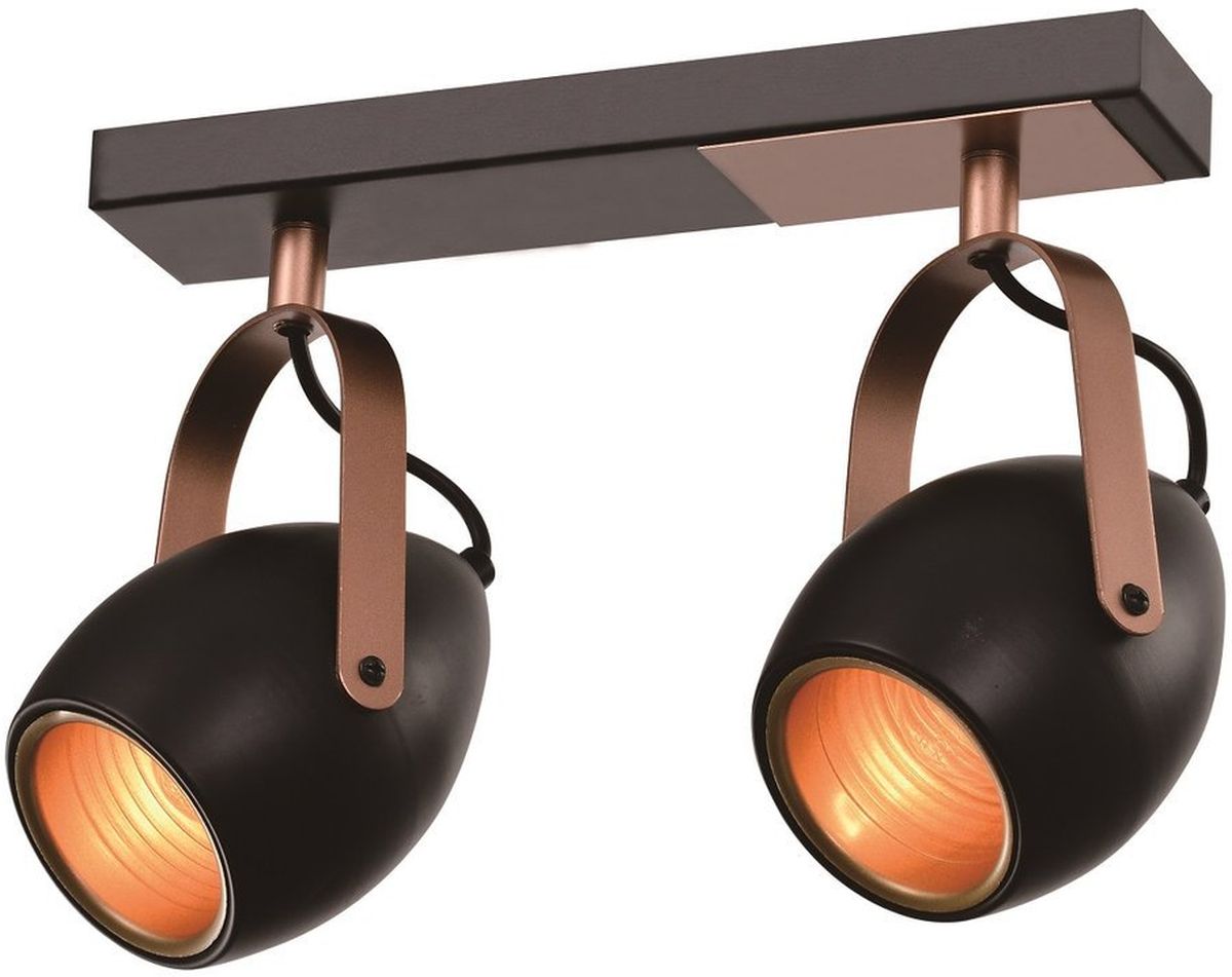 Candellux Anica Deckenlampe 2x40 W schwarz-kupfer 92-81797