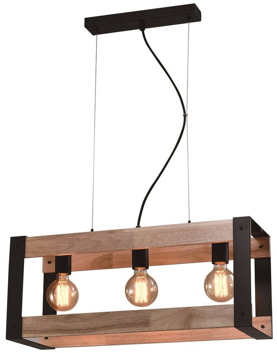 Candellux Varna Pendelleuchte 3x40 W schwarz-holz 33-79077