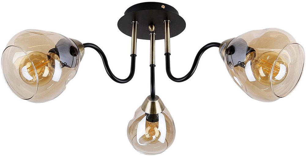 Candellux Unica Deckenlampe 3x40 W schwarz-verraucht-gold 33-00880
