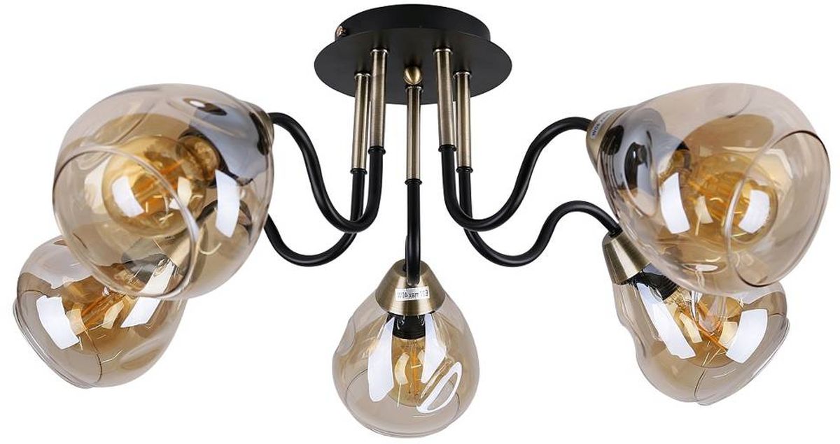 Candellux Unica Deckenlampe 5x40 W schwarz-gold 35-00897