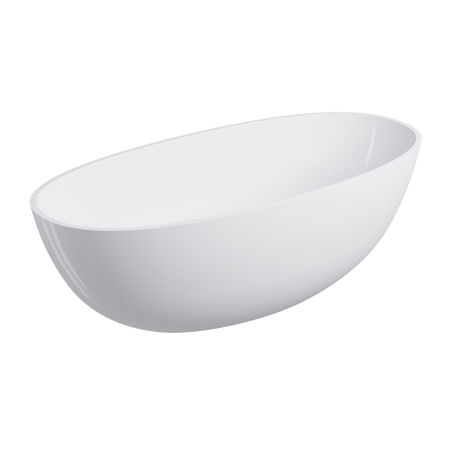 Omnires Shell M+ Freistehende Badewanne 160x75 cm oval weiß SHELLWWBP